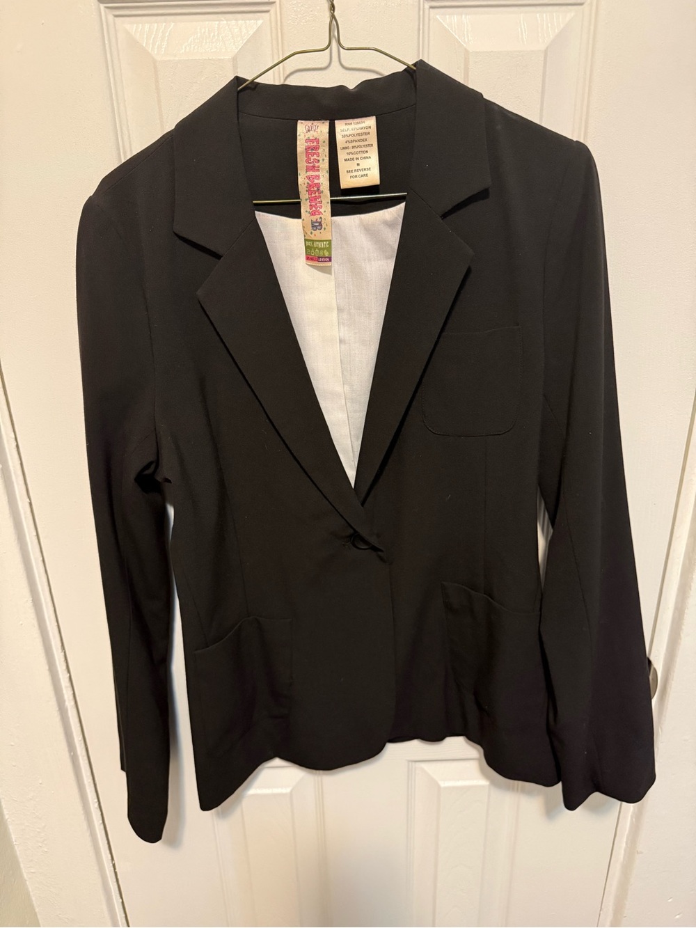 Fresh Brewed Black One Button Blazer Size M
